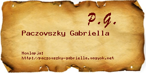 Paczovszky Gabriella névjegykártya